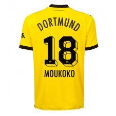 Borussia Dortmund Youssoufa Moukoko #18 Hjemmedrakt 2023-24 Kortermet